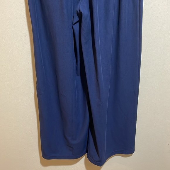 NEW Halara Flex High Waist Wide Leg Waffle Work Pants Navy Blue Small Petite - Picture 14 of 14
